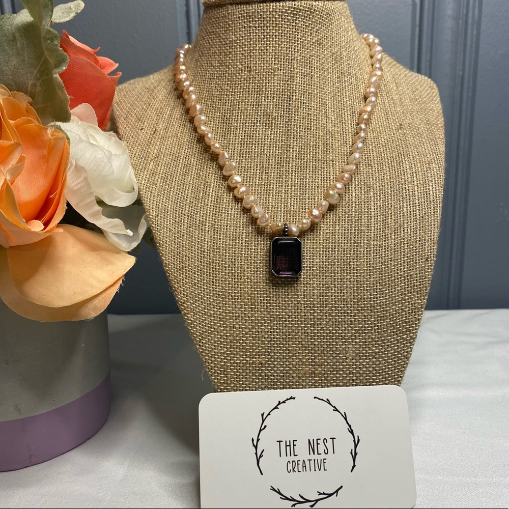 Vintage Monet Pink Pearl Necklace
